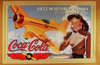 Rare Coca Cola 1932 Northrop Gamma Diecast Airplane Metal Coin Bank 