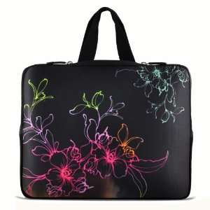  Flower 17 inch Laptop Bag Sleeve Case with Hidden Handle for 16 17 