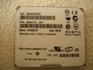 4GB Seagate ST1.2 Series ST64022CF 33Mbps 3600RPM Removable Hard Drive 