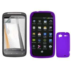  iNcido Brand HTC Sensation 4G Combo Solid Purple Silicone 