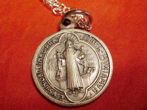 VINTAGE ST.BENEDICT RELIGIOUS MEDAL JEWELRY USE 4 EVIL  