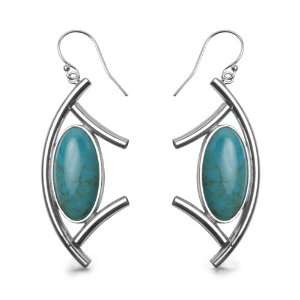  Fritz Casuse Sterling Silver Turquoise Dangle Earrings 