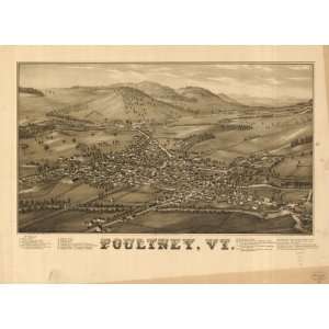  Historic Panoramic Map Poultney, Vt. Drawn by L. R 