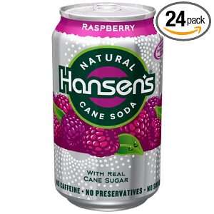Hansen Beverage Raspberry Soda, 12 Ounce Cans (Pack of 24)