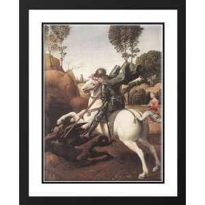 Raphael 28x36 Framed and Double Matted St George and the Dragon 