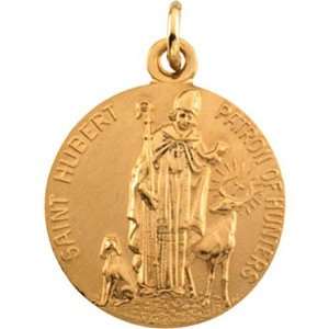  14K Yellow Gold St. Hubert Medal   18.00mm Jewelry