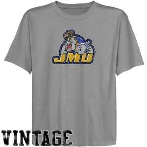 NCAA James Madison Dukes Youth Ash Distressed Logo Vintage T shirt 