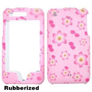 Flowers Smileys Design Rubber Feel Snap On Cover Hard Case Cell Phone 