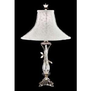  Schonbek Cellini Silver Leaf Accent Crystal Table Lamp 