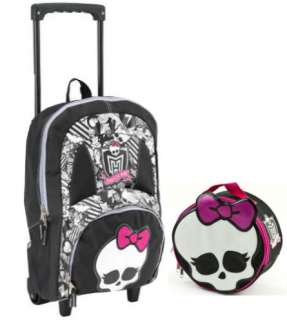 MONSTER HIGH rolling backpack cartable a roulettes RARE  