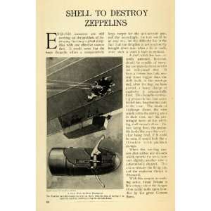 1915 Print German Dirigibles Zeppelin WWI Warcrafts 
