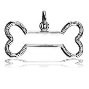  Open Dog Bone Charm in Sterling Silver Sziro Jewelry 