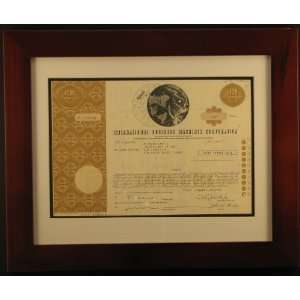   Business Machines (IBM) Stock Certificate 