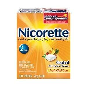  Nicorette Smoking Cessation Gum 2 Mg Kit Fruit Chill 100 