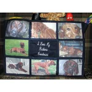  I Love My Redbone Coonhound Personalized Photo Tote Bag 