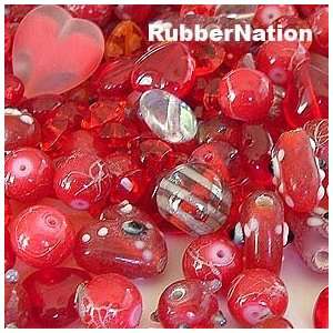  Jewelry Makers Lampwork Crystal Bead Mix Ruby REDS 100 