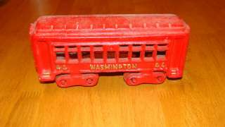 Decorative Cast Iron Red Train Car #44 Washington  