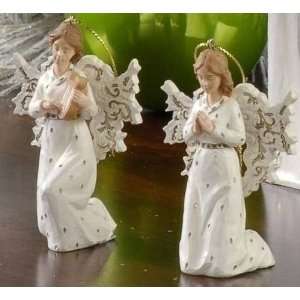   Cheer Praying & Harp Playing Angel Christmas Ornaments 4 Home