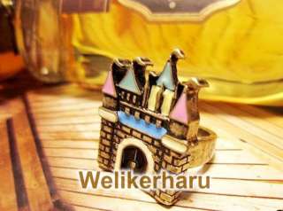 Europe Vintage Style Colorful Disney Castle Ring  