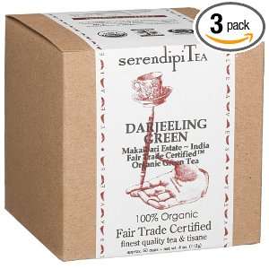 SerendipiTea Darjeeling Green, India, Organic Green Tea, 4 Ounce Boxes 