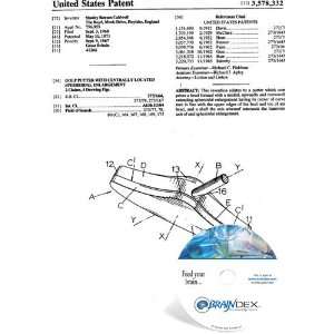 NEW Patent CD for GOLF PUTTER WITH CENTRALLY LOCATED SPHEROIDAL 