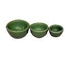Dollhouse Avocado Green Ceramic Mixing Nesting Bowl Set Miniature for 