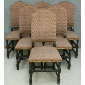    Vintage Set of 6 Spanish Mission Oak Dining Chairs