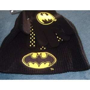 Batman Knit Hat and Gloves Traditional Logo Everything 