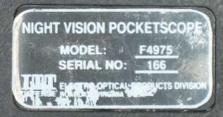 ITT F4975 Gen 3 Night Vision PocketScope Monocular  