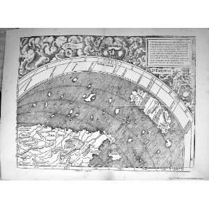  Waldseemuller Antique Map C1903 Chatay Chatram Cecias 