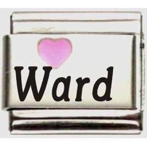 Ward Pink Heart Laser Name Italian Charm Link