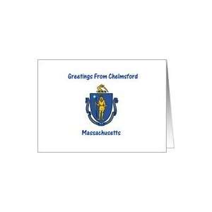  Massachusetts   City of Chelmsford   Flag   Souvenir Card 