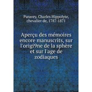   zodiaques Charles Hippolyte, chevalier de, 1787 1871 Paravey Books
