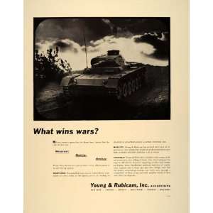1939 Ad Young & Rubicam Advertising Military Tank War Wartime 
