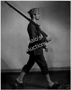 Promotional Military Photo B&W Print WWI soldier posed  