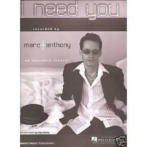  Sheet MusicI Need You Mark Anthony 74 