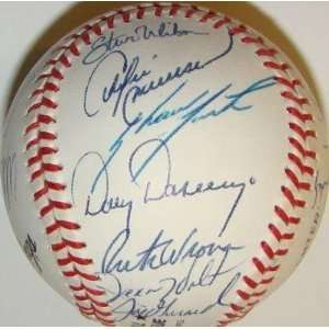  Ryne Sandberg Autographed Ball   1989 Team 17 ANDRE DAWSON 