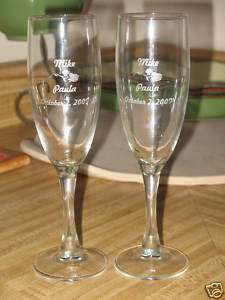 Personalized Wedding Champaigne Glasses / Flutes  