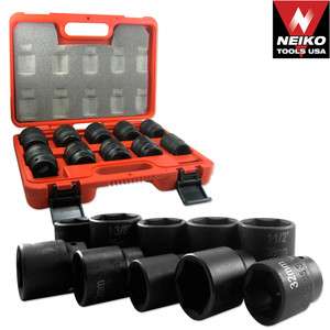 DR DRIVE BLACK IMPACT SOCKET WRENCH TOOL SET DUAL SIZE METRIC AND 