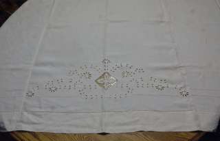 Italian Antique Cut Work Embroidery Handloom Linen Sheet and 