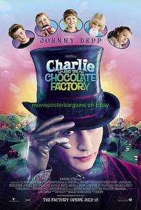 CHARLIE AND THE CHOCOLATE FACTORY MOVIE POSTER J. DEPP  