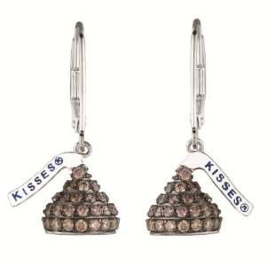  Hersheys Kiss Chocolate Diamond Drop Earrings 14k White 