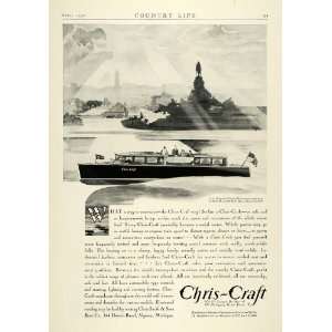  1930 Ad Chris Craft Mahogany Wood Commuting Cruiser Yacht Boats 