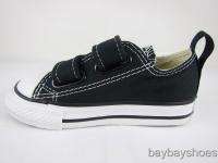 CONVERSE ALL STAR CHUCK TAYLOR OX LOW BLACK VELCRO STRAP INFANT 
