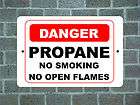 DANGER PROPANE NO SMOKING NO OPEN FLAMES Warning Aluminum Metal Sign