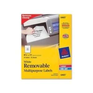  Avery Removable Label   White   AVE6465