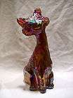 FENTON GLASS CAT CHESSIE BOX CARNIVAL RUBY RED 1991  