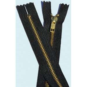   Zipper ~ Brass Closed Bottom ~ YKK Color 580 Black (1 Zippers/pack
