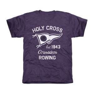 Holy Cross Crusaders Pennant Sport Tri Blend T Shirt   Purple  