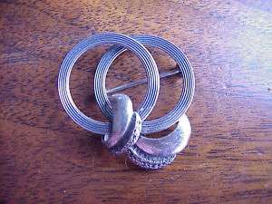 Vintage Sterling Silver Beau Rings Brooch  